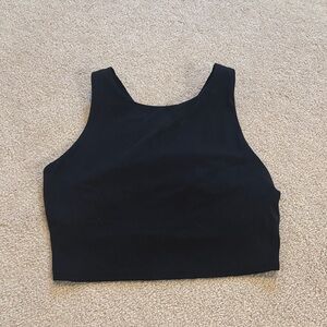 Black Women's Workout Crop Top